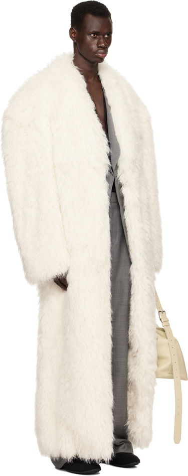 Frakker Entire Studios Entire Studios Chrysalis Faux-Fur Coat Hvid | ES2688FR, 1