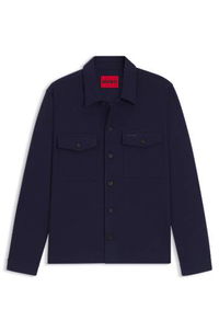 Oversized-fit overshirt in cotton-blend twill