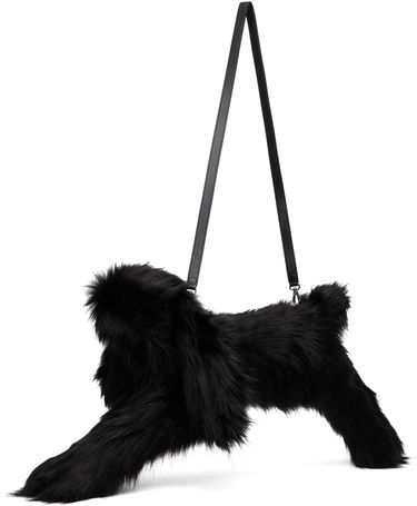 Skuldertaske Simone Rocha Simone Rocha Faux Fur Hare Crossbody Bag Sort | BAG197B 0815, 2