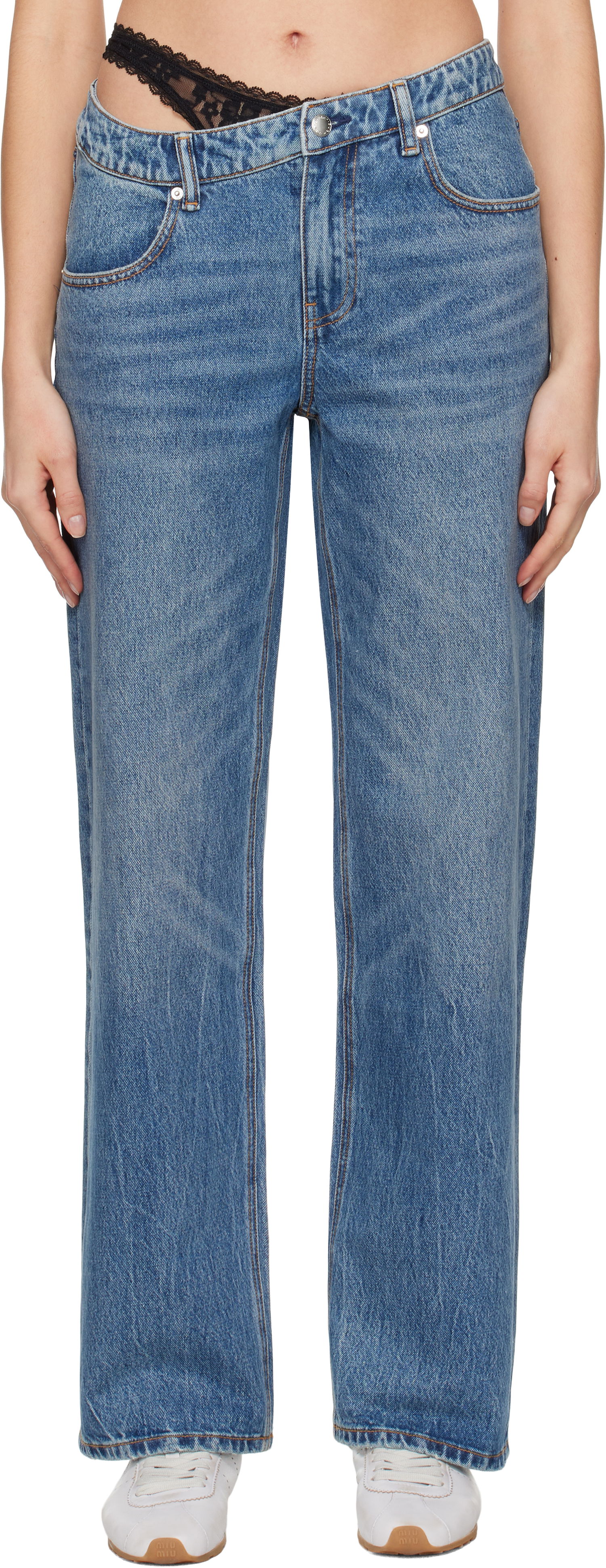 Jeans Alexander Wang Pre-Styled Denim Jeans Blå | 4DC1254612, 0