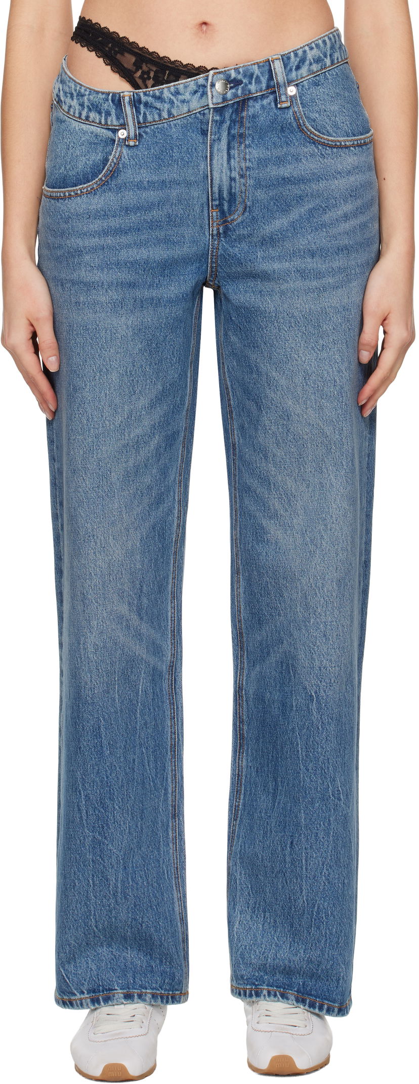 Jeans Alexander Wang Pre-Styled Denim Jeans Blå | 4DC1254612