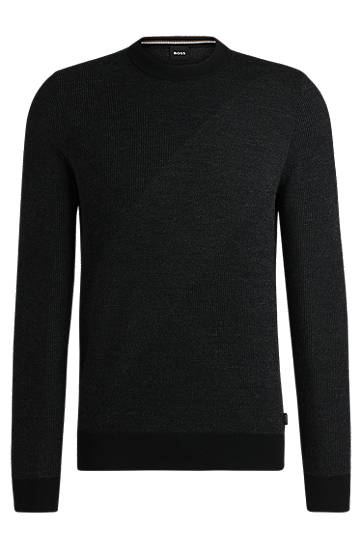 Sweater BOSS Virgin-Wool Sweater with Two-Tone Jacquard Pattern Sort | 50526845, 0