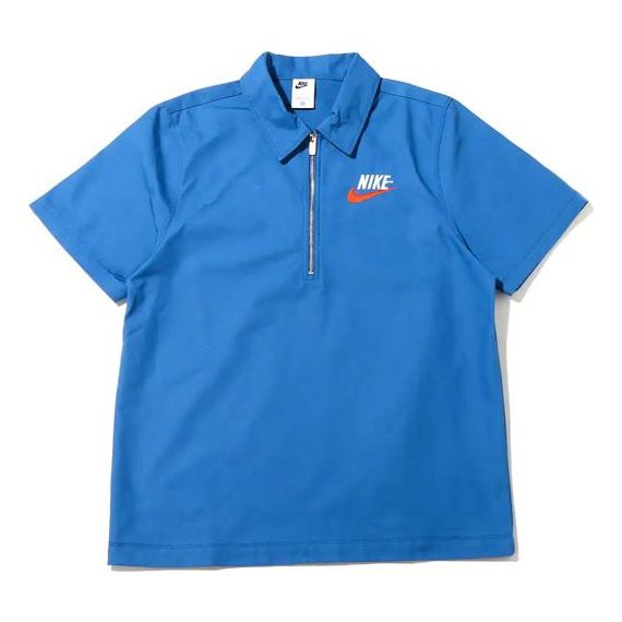Polo skjorte Nike Half Zipper Short Sleeve Polo Shirt Blå | DM5284-407