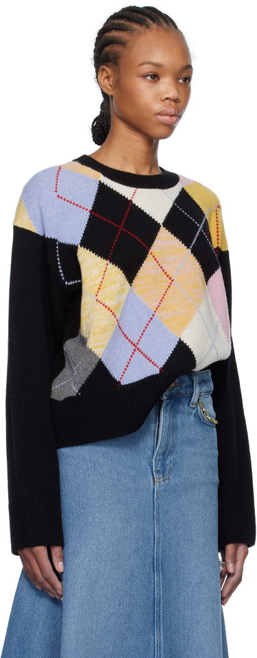 Sweater GANNI GANNI Harlequin Argyle Knit Sweater Flerfarvet | K2379, 1