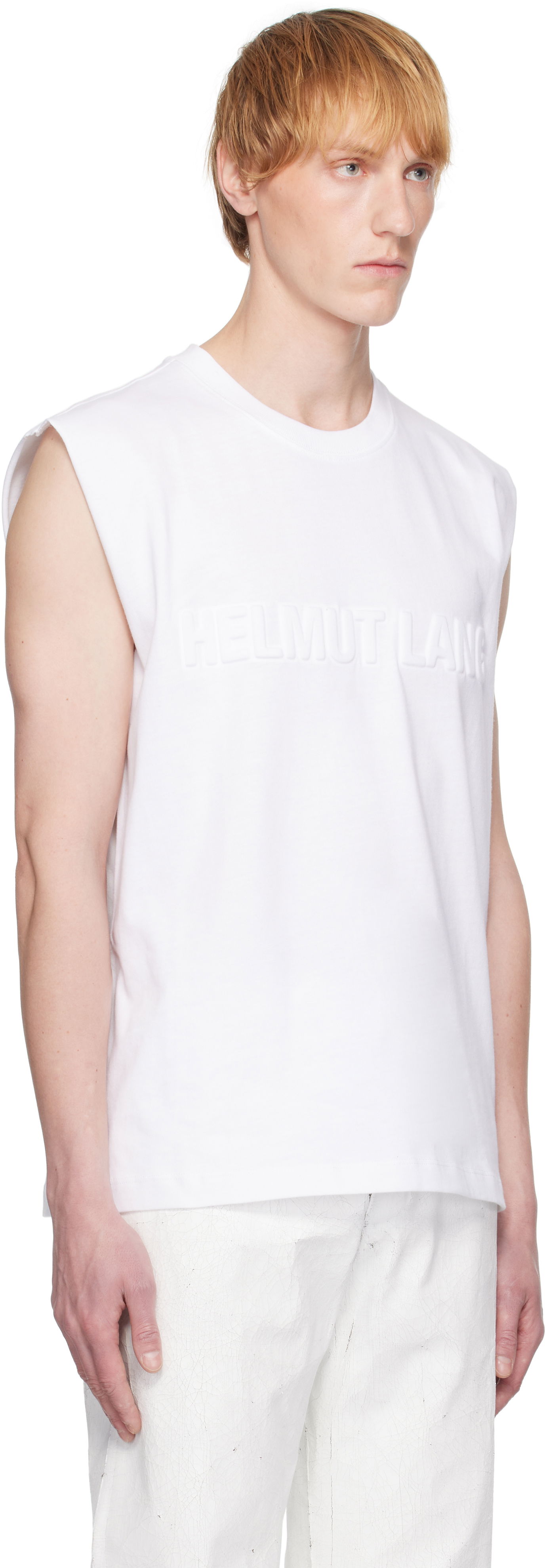 Tanktop Helmut Lang Helmut Lang Embossed Logo Tank Top Hvid | P01HM502, 1