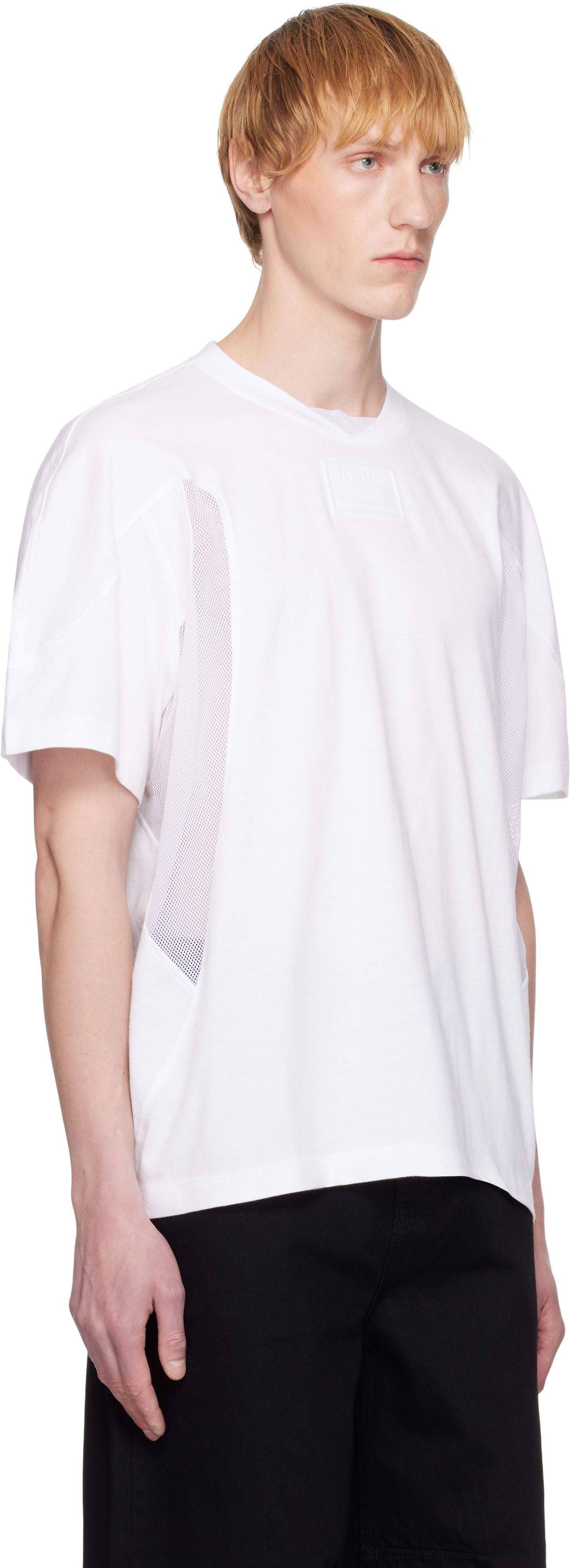 T-shirt Helmut Lang Helmut Lang Sport Mesh Panel T-Shirt Hvid | P02HM512, 1