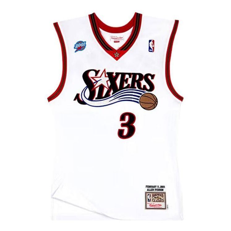 Jersey Mitchell & Ness Mitchell & Ness NBA 76ers Basketball Jersey Hvid | AJY4CP19163-P76WHIT01AIV
