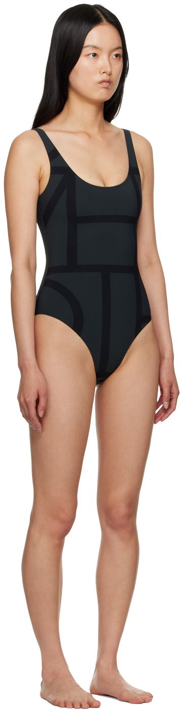 Badetøj TOTEME One-Piece Monogram Swimsuit Sort | 213-842-795, 1