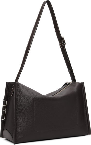 Skuldertaske JW Anderson JW Anderson Pebbled Leather Messenger Loafer Bag with Square Accents Brun | HB0749-LA0377, 2