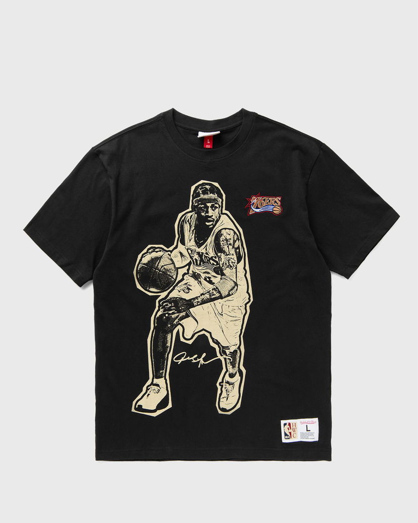 T-shirt Mitchell & Ness Philadelphia 76ers Allen Iverson Vintage Logo T-Shirt Sort | NN12306-P76BLCK