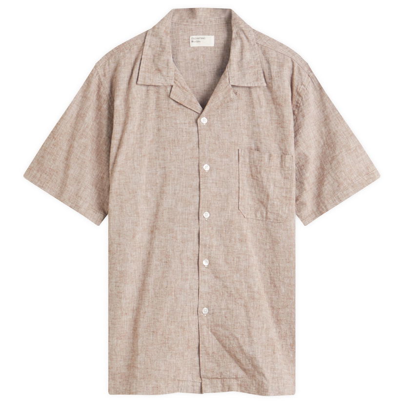 Skjorte Universal Works Universal Works Slub Linen Road Shirt, Size X-Large Beige | 32604-BRN