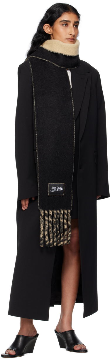 Tørklæde Jean Paul Gaultier Jean Paul Gaultier Alpaca Scarf with Twisted Fringe Sort | 25/03-U-AC017-W022-0300, 3