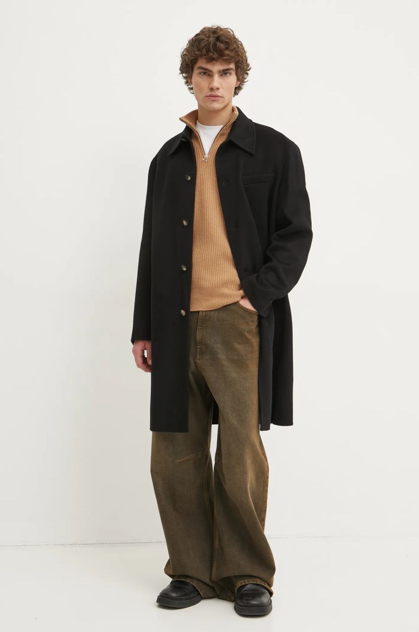 Frakker Nanushka Nanushka JANNO Oversize Wool Coat Sort | NM24CROW01799, 1