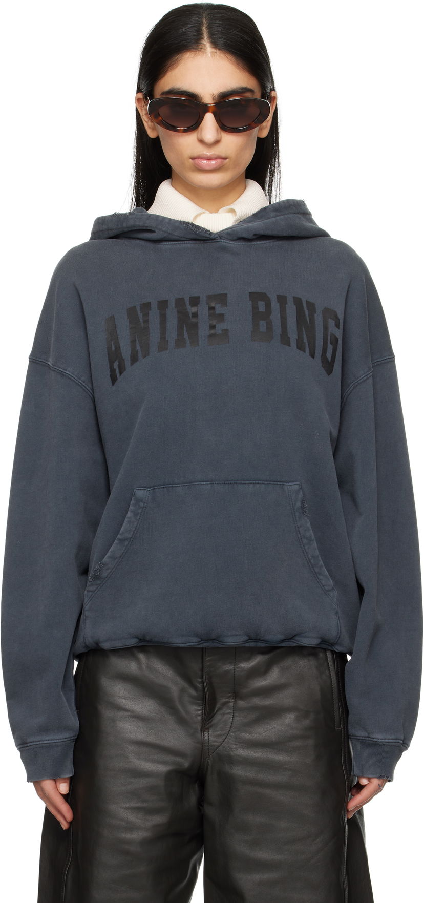 Sweatshirt Anine Bing Anine Bing Harvey Hoodie Blå | S-08-5185-002