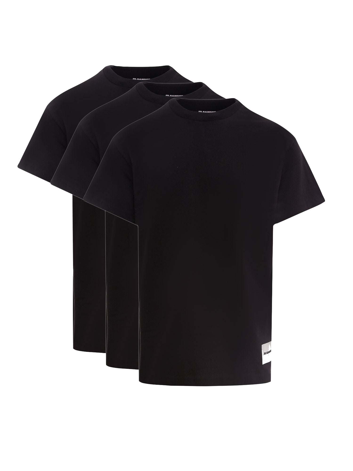 T-shirt Jil Sander Biologic Cotton Logo Label T-Shirt Set Sort | J47GC0001J45048#001, 0