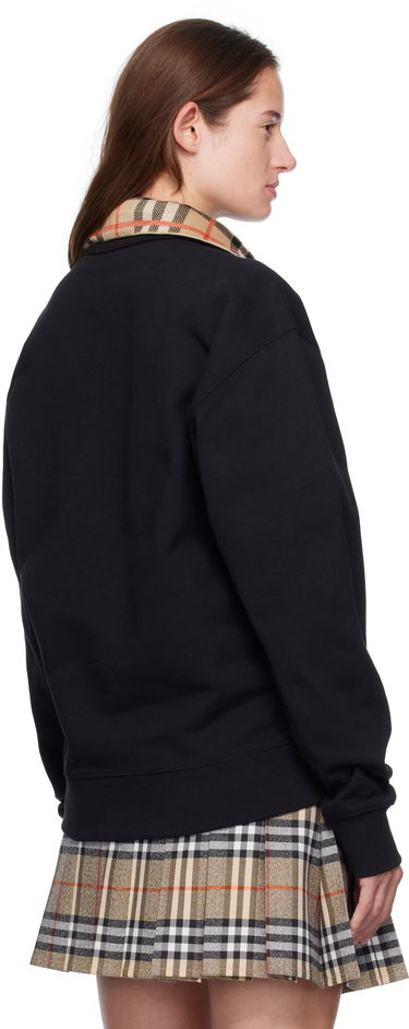 Sweatshirt Burberry Burberry Check Collar Quarter-Zip Sweatshirt Sort | 8109063, 2