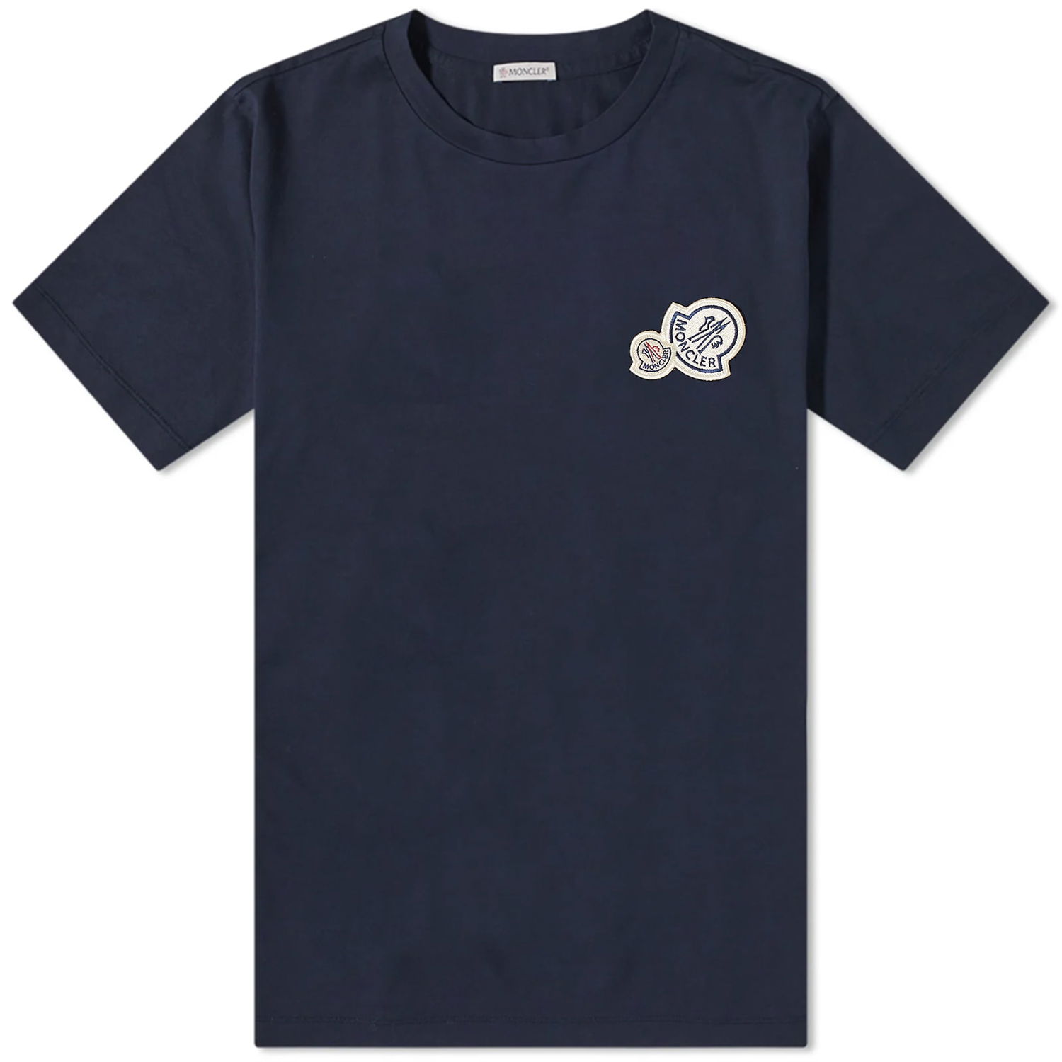 T-shirt Moncler Double Badge Tee Mørkeblå | 8C000-58-8390Y-773, 0