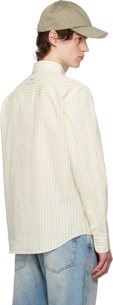 Skjorte AMI AMI Paris Classic Striped Shirt Gul | HSH051.CO0109, 2