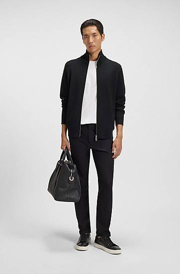 Sweater BOSS Zip-up cardigan in cotton and virgin wool Sort | 50543150, 1