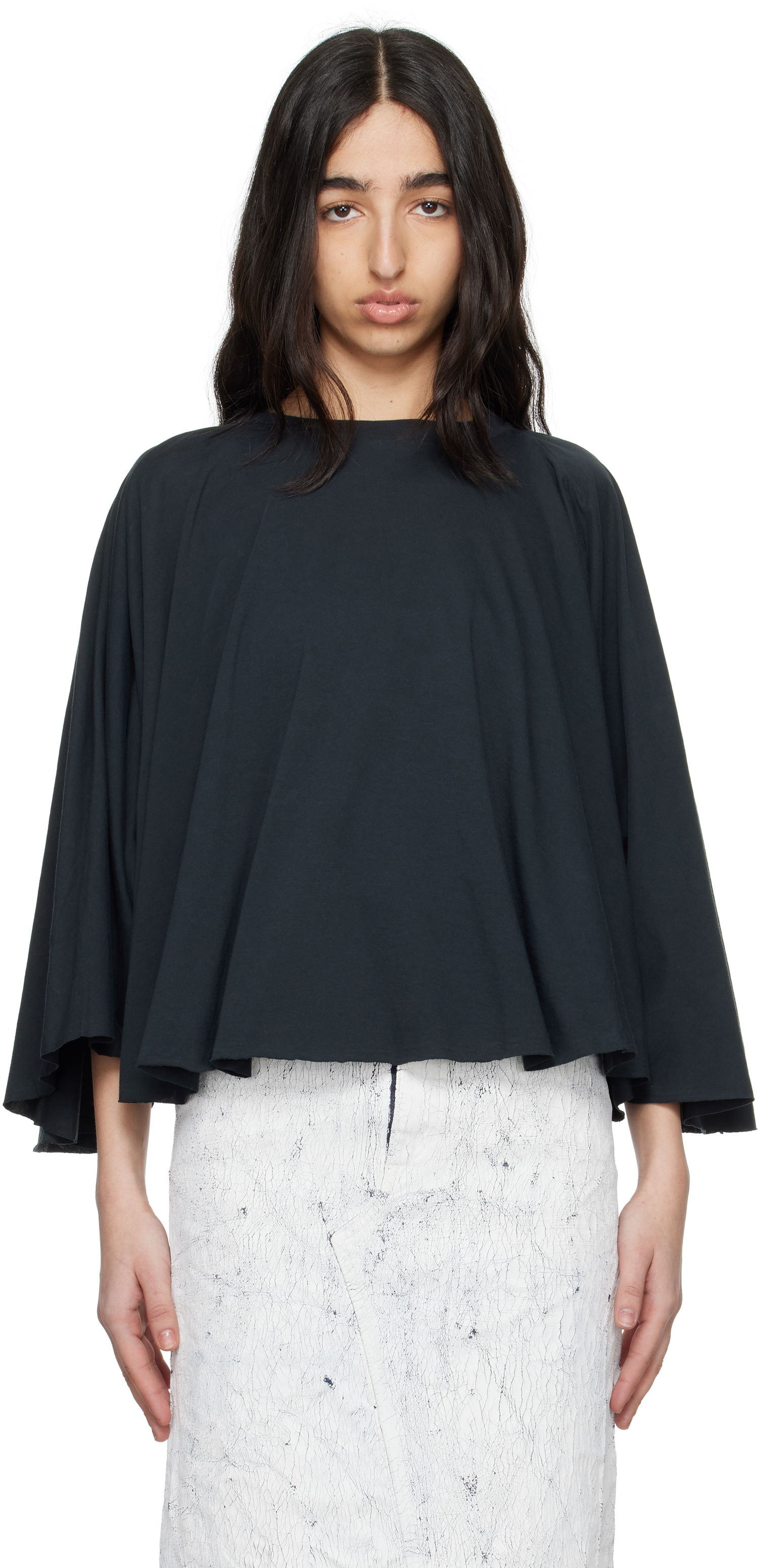 Sweater Maison Margiela MM6 Maison Margiela Jersey Batwing Top Sort | S62NH0038 M20115, 0