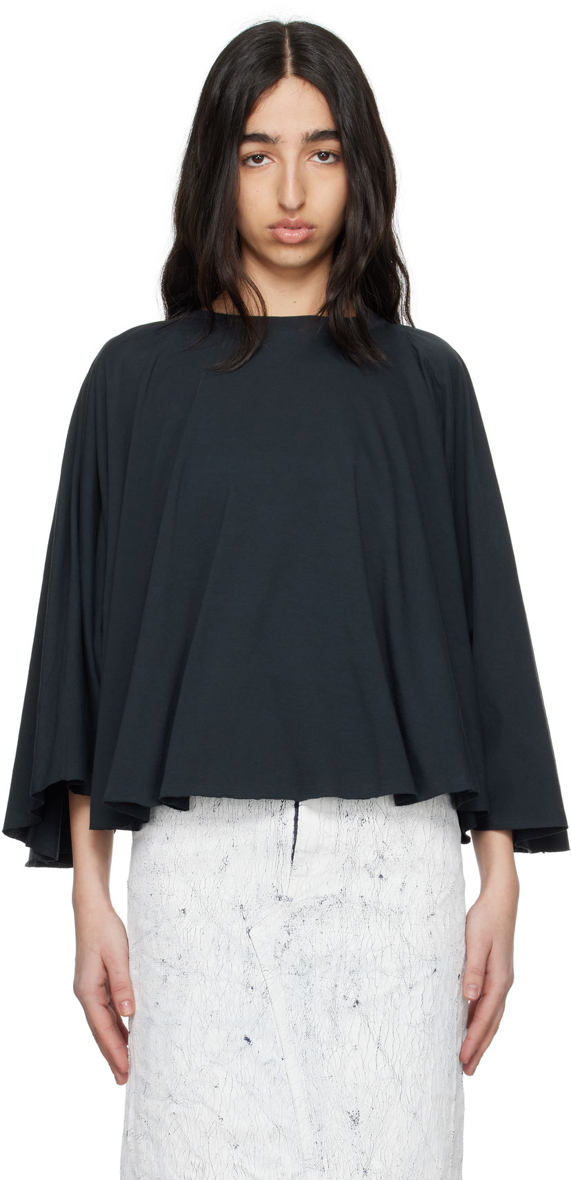 Sweater Maison Margiela MM6 Maison Margiela Jersey Batwing Top Sort | S62NH0038 M20115