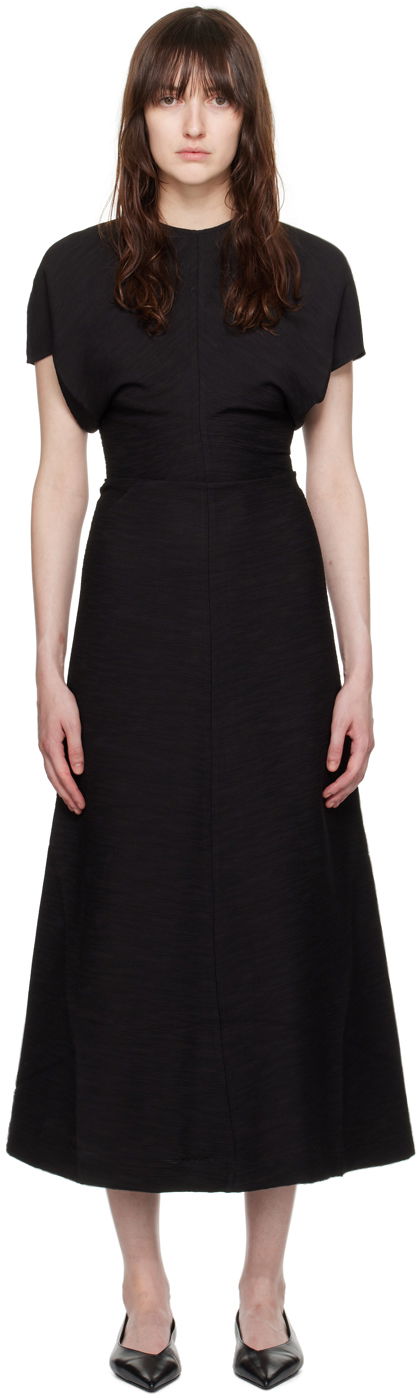 Kjole TOTEME TOTEME Slouch Waist Maxi Dress Sort | 243-WRD1103-FB0199, 0