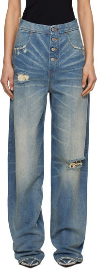 MM6 Maison Margiela Distressed Five-Pocket Jeans