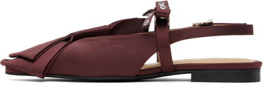 Tilbehør GANNI GANNI Big Bow Slingback Flats Bourgogne | S2860, 2