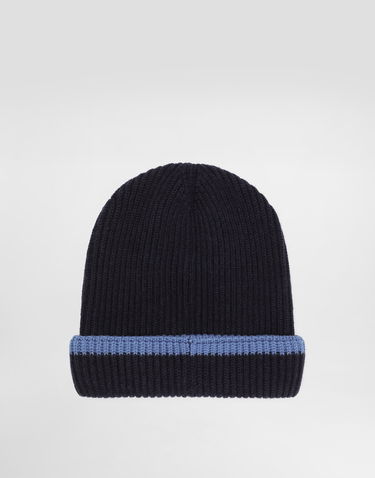 Beanie Dolce & Gabbana Dolce & Gabbana Embroidered Patch Knitted Hat Mørkeblå | LBKH90JDVBLB3895, 3