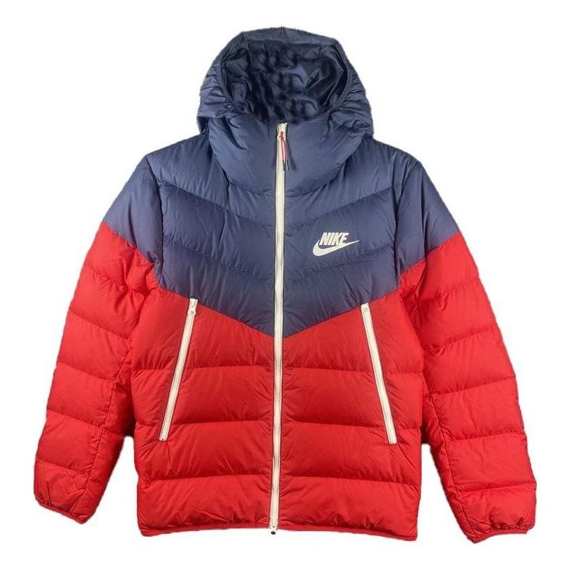 Puffer jakke Nike Sportswear Hooded Puffer Jacket Rød | DV0754-410