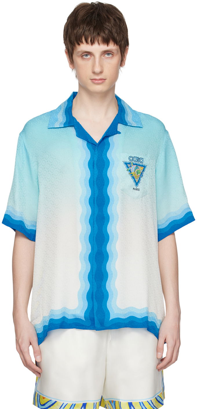 Skjorte Casablanca Alebrije Armadillo Shirt Blå | MS23-SH-003-04 PRINTED SILK ALEB, 0