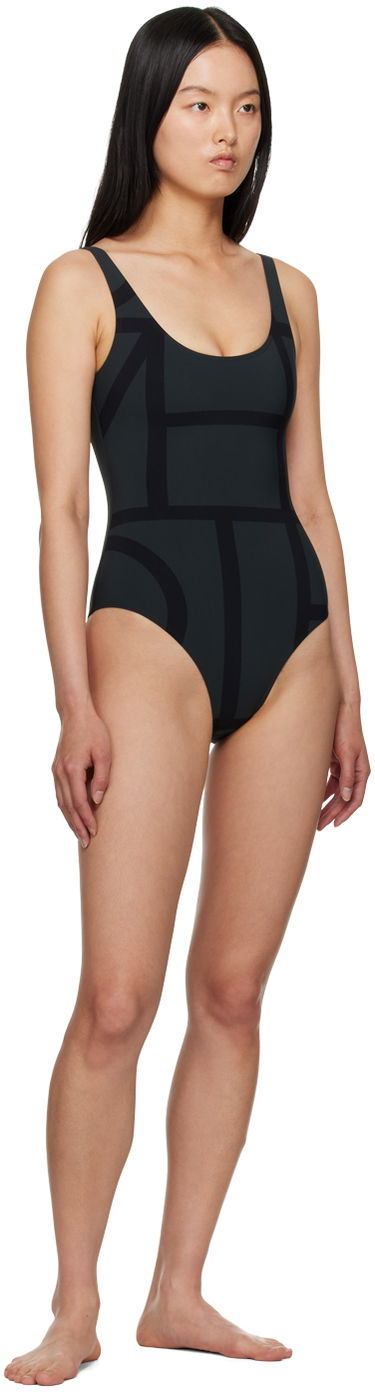 Badetøj TOTEME One-Piece Monogram Swimsuit Sort | 213-842-795, 3