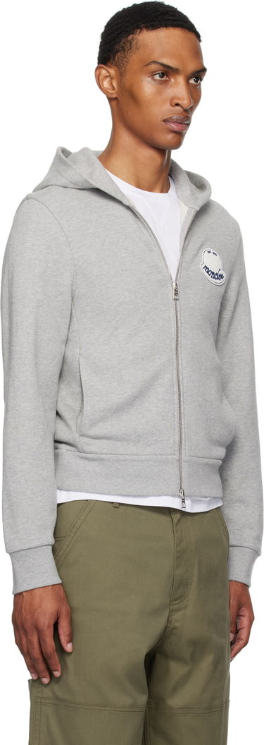 Sweatshirt Moncler Moncler Logo Cotton Zip-Up Hoodie Sort | K20918G0002389AZU, 4