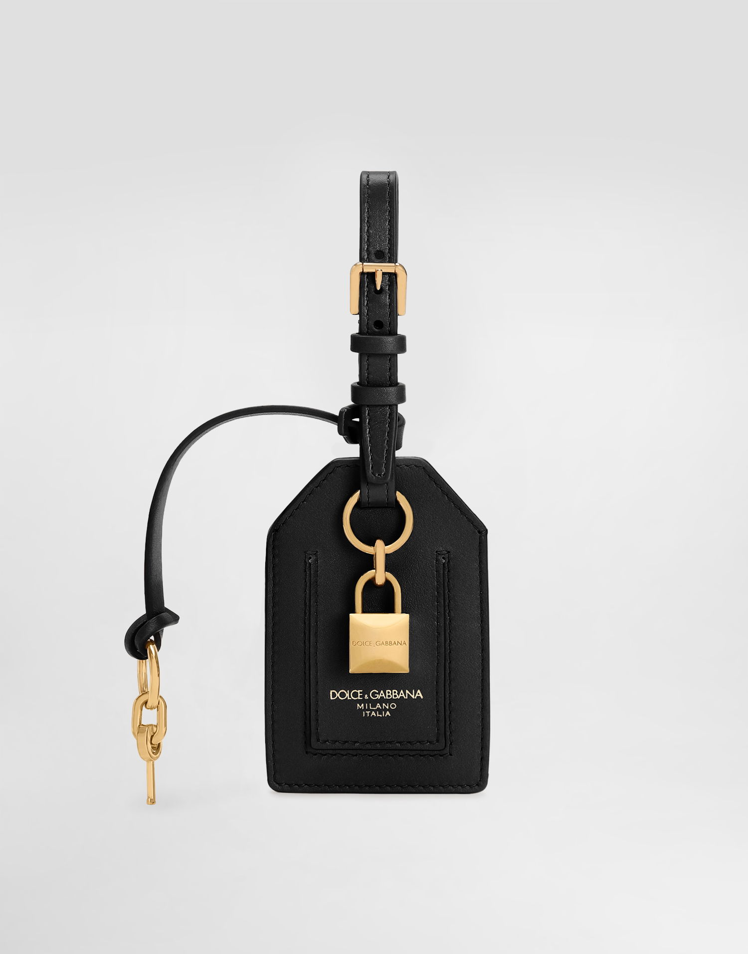 Nøgleringe Dolce & Gabbana Dolce & Gabbana Leather Keychain with Lock Sort | BI3417A9S2580999, 0