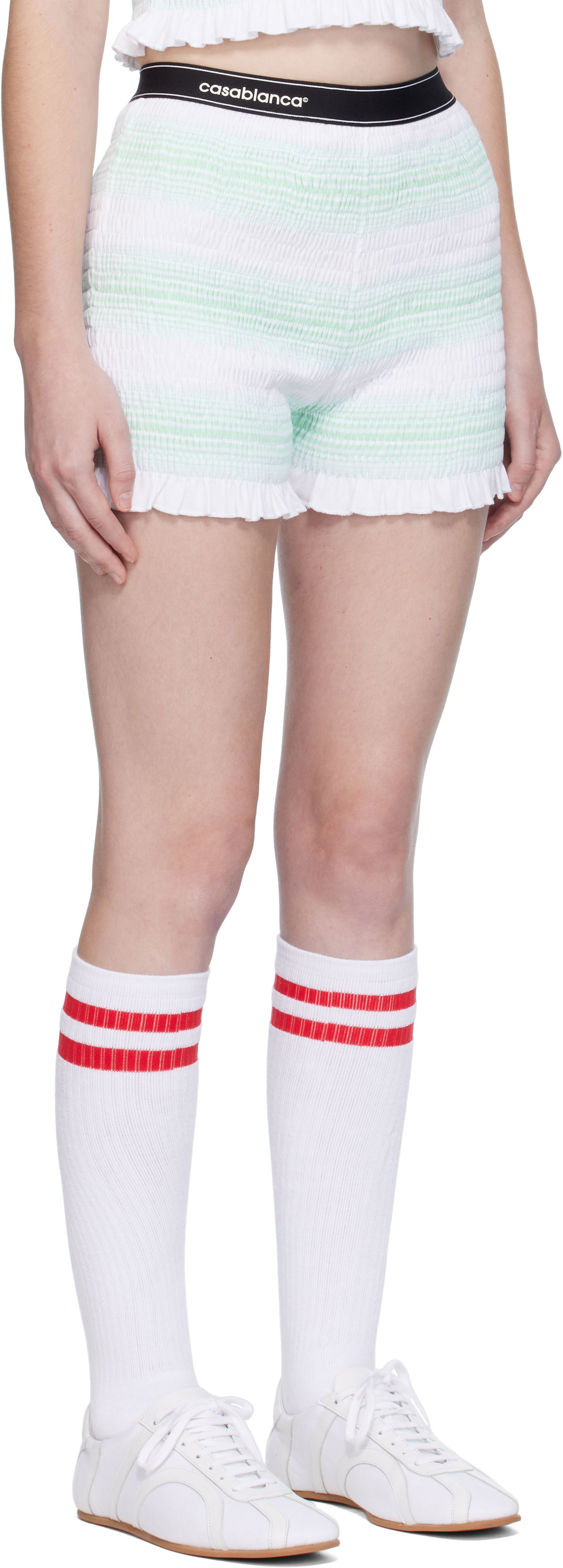 Shorts Casablanca Casablanca Stripe Shirred Shorts Grøn | WPF25-JTR-163-01, 1