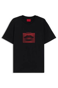 HUGO Cotton-Jersey T-Shirt with Lip Artwork
