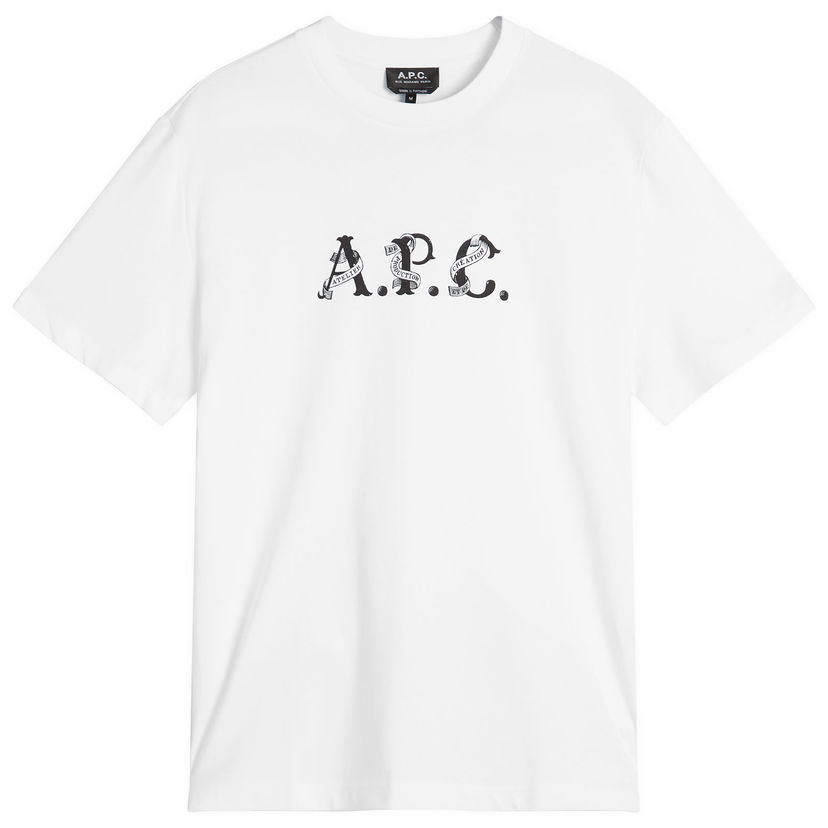 T-shirt A.P.C. Men's Hugo Graphic Logo T-Shirt, Size Small Hvid | COHGS-M26543-AAB