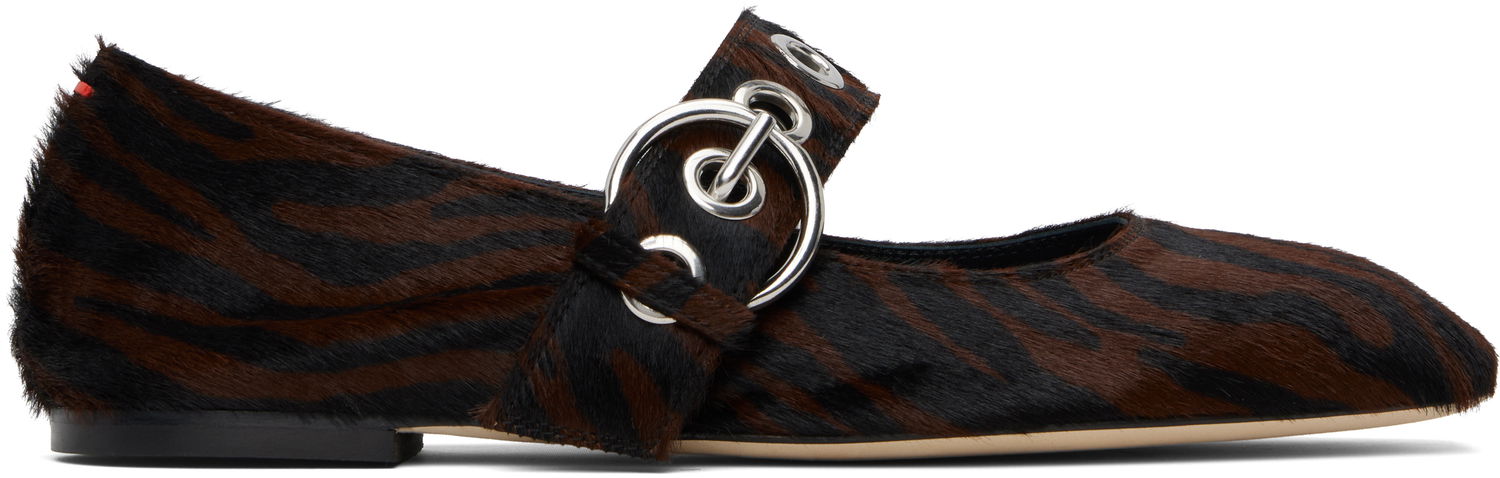 Skopleje Aeyde Aeyde Uma Eyelet Mary-Jane Ballerina Flats Brun | A11-FL-RKLS08FL159-SS25-953-070, 0