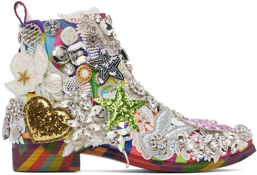 Tøj Comme des Garçons Comme des Garçons Kids Love Gaite Edition Embellished Chelsea Boots Flerfarvet | GM-K101-001