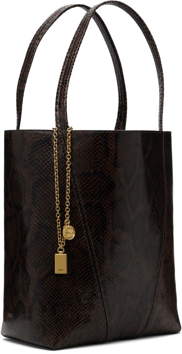 Mulepose CHLOÉ Chloé 'Spin' Snakeskin Tote Brun | CH25US811P20, 1