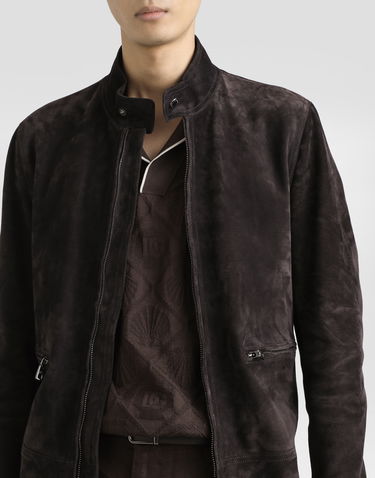 Jakke Dolce & Gabbana Dolce & Gabbana Suede Cafe Racer Jacket Brun | G9AWMLHULU2M1348, 2