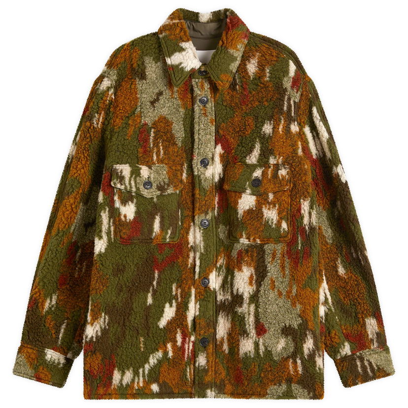 Skjorte ISABEL MARANT Wool Overshirt With Print Grøn | 24HVE0052HF-B4C06H-67KI