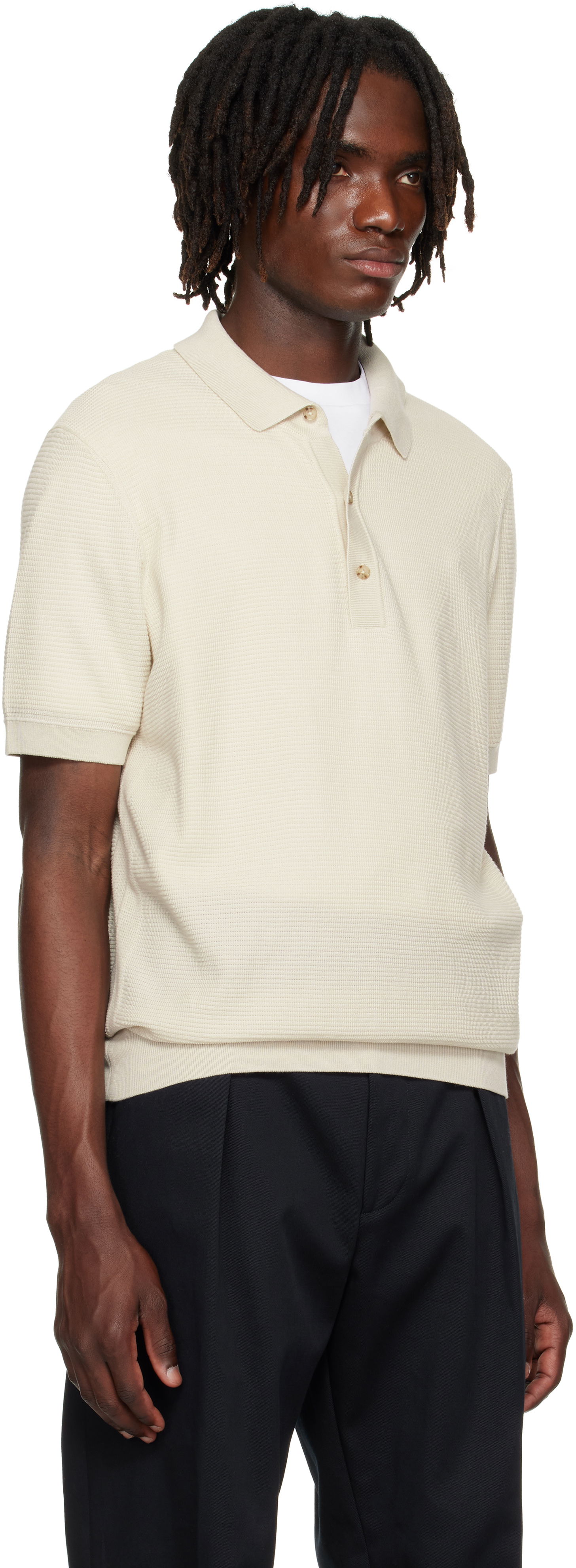 Polo skjorte BOSS Regular-Fit Knit Polo Shirt Beige | 50543148, 1