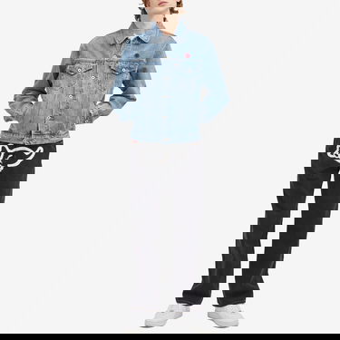 Jakke BBC IceCream ICECREAM Check Lined Denim Trucker Jacket, Size Large Blå | IC24411-BLU, 4