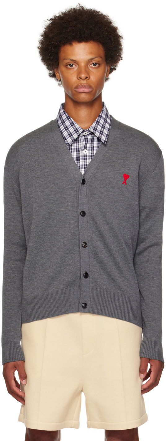Sweater AMI Cardigan Grå | BFHKC001.001, 0