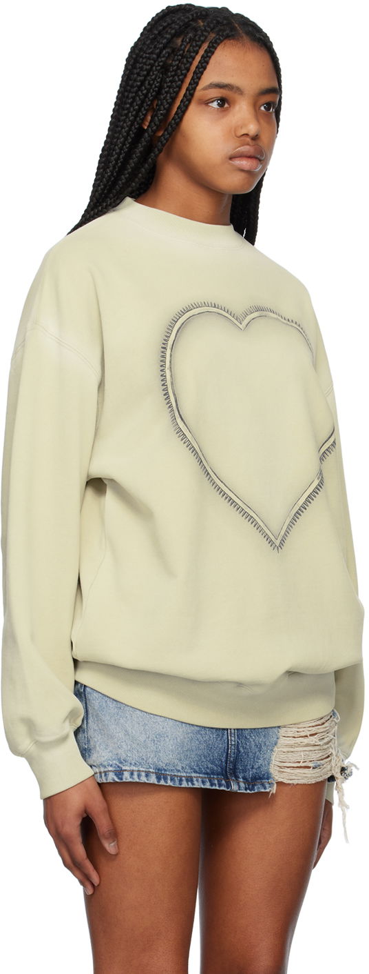 Sweater We11done We11done Heart Choker Sweatshirt Grøn | WD-TS1-23-809-U-IV, 1