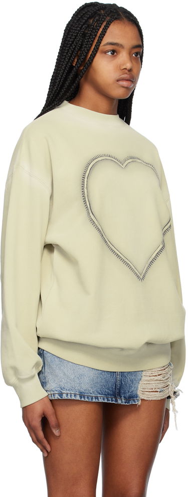 Sweater We11done We11done Heart Choker Sweatshirt Grøn | WD-TS1-23-809-U-IV, 1