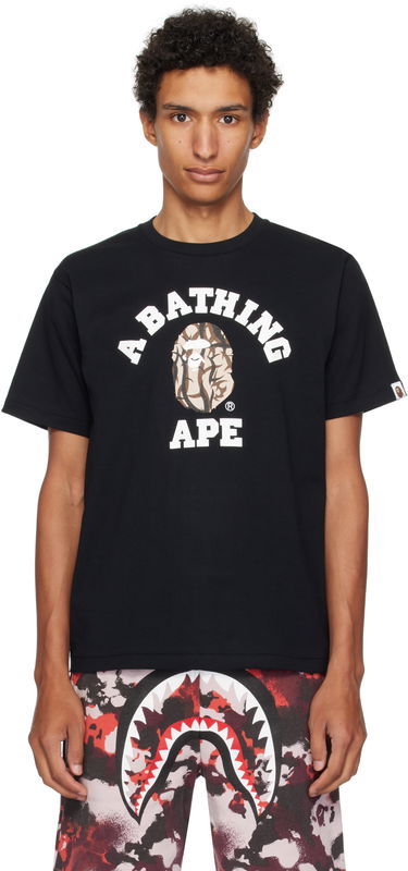 T-shirt BAPE A Bathing Ape Trial Camo College T-Shirt Sort | 001TEL301033M, 0