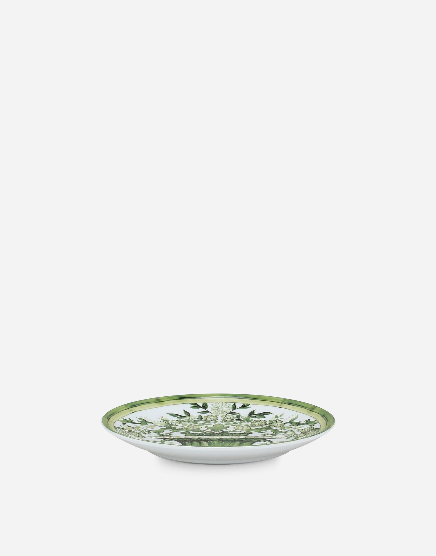 Home decor Dolce & Gabbana Dolce & Gabbana Set of 2 Porcelain Dessert Plates with Green Floral Urn Design Grøn | TC0S03TCA88UV019, 1
