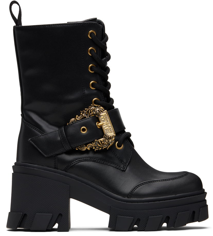 Sneakers og sko Versace Versace Jeans Couture Baroque Buckle Drew Boots Sort | E79VA3S86_E71570